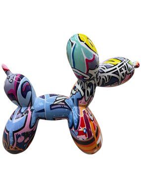 Resin Balloon Dog Graffiti Sculpture - Collectible Figurine (NEW IN BOX)